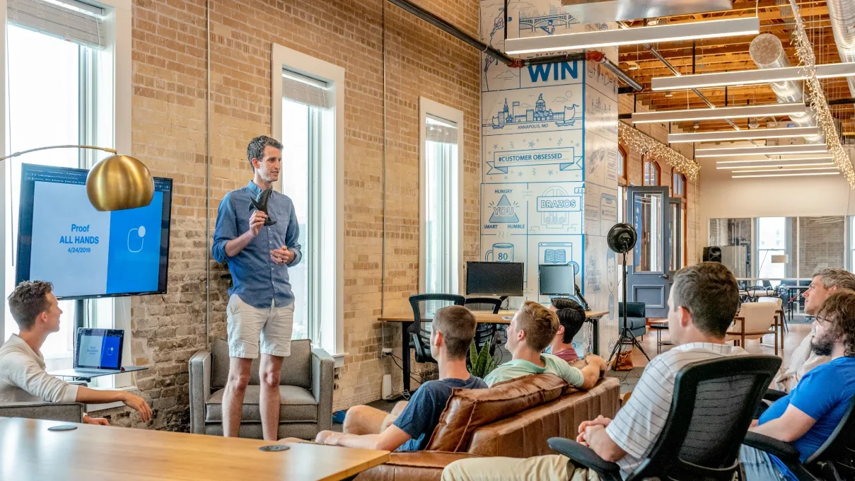 Meeting in an office environment